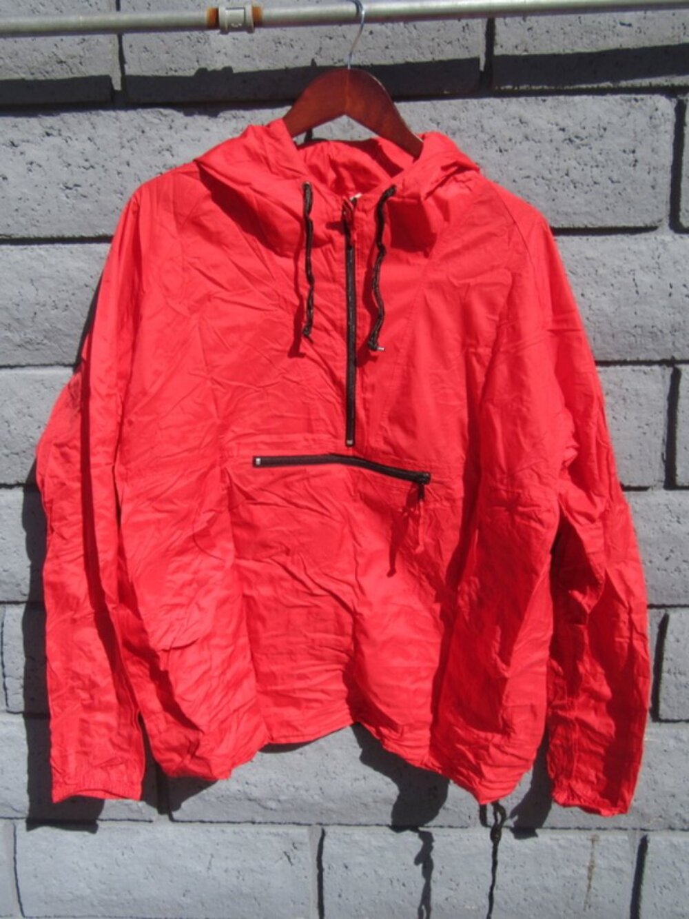 Vintage GAP Anorak Red Packable Windbreaker Rain Jacket Size Large
